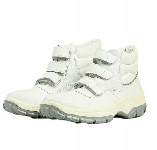 Buty ochronne robocze BHP trzewiki Protektor SANI S3 SRC H8 białe