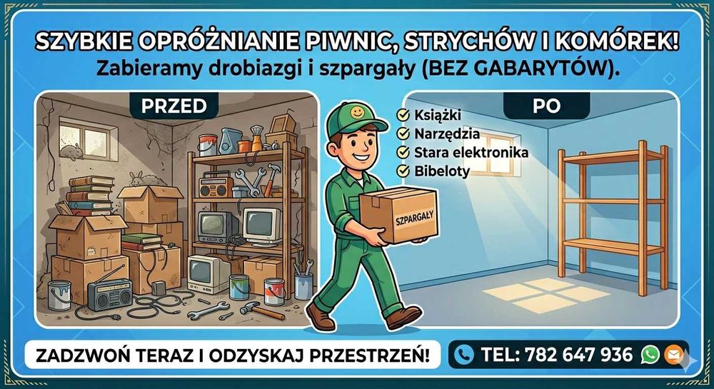 Opróżnianie pomieszczeń – zabiorę drobiazgi, książki, elektronikę