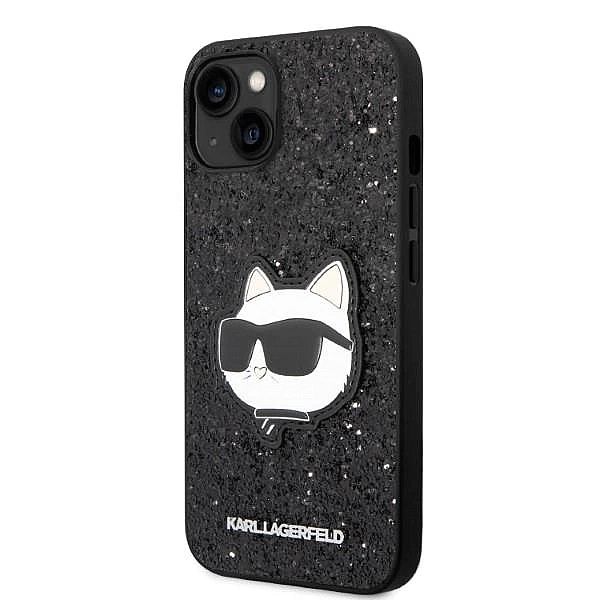Etui Karl Lagerfeld Glitter Choupette Patch na iPhone 14 Plus - czarne