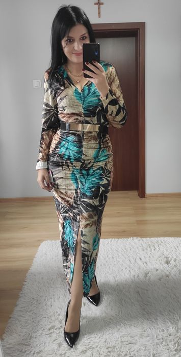 Sukienka długa maxi welur