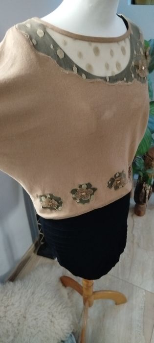 Dwuczęściowy komplet sukienka nietoperz sweter