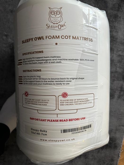 NOWY Sleepy Owl materac do lóżeczka 140 x 70 cm