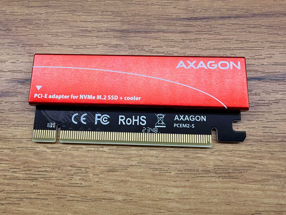 Adapter PCIe x16 na M.2 NVMe SSD z radiatorem Axagon PCEM2-S