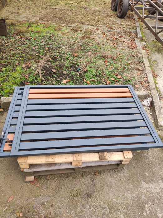 Brama 2 skrzydłowa panelowa łatowa lamelowa aluminiowa