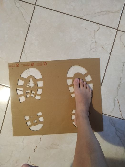 Трафарет, слід св. Миколая, Діда Мороза,Санта Клауса ідея, прикраса, п