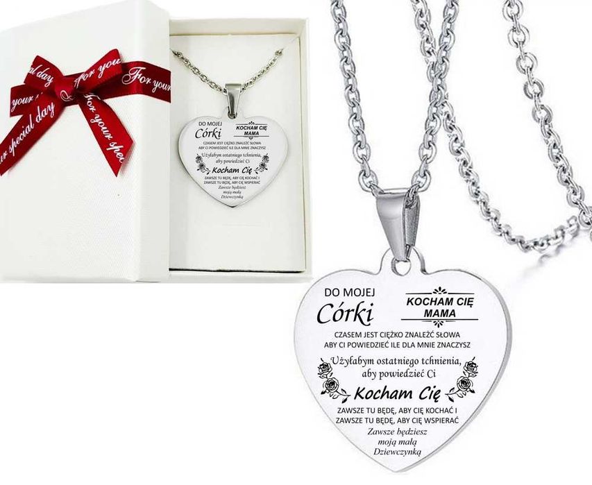 Wisiorek SERCE Z Grawerem dla Córki ZS1164