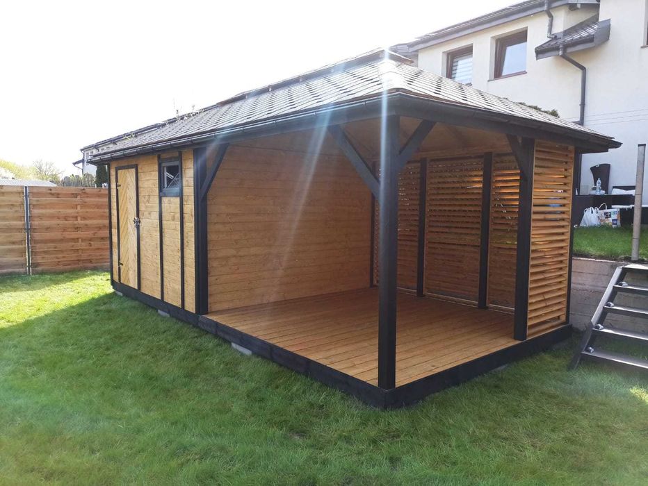 Domek ogrodowy letniskowy  drewniany "DUBAJ" 6x3 Black Edition!