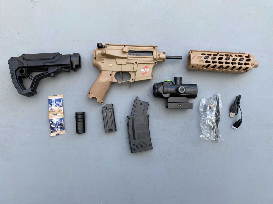 Іграшковий автомат MCX на орбізах РУХОМИЙ ЗАТВОР орбіган гель бластер