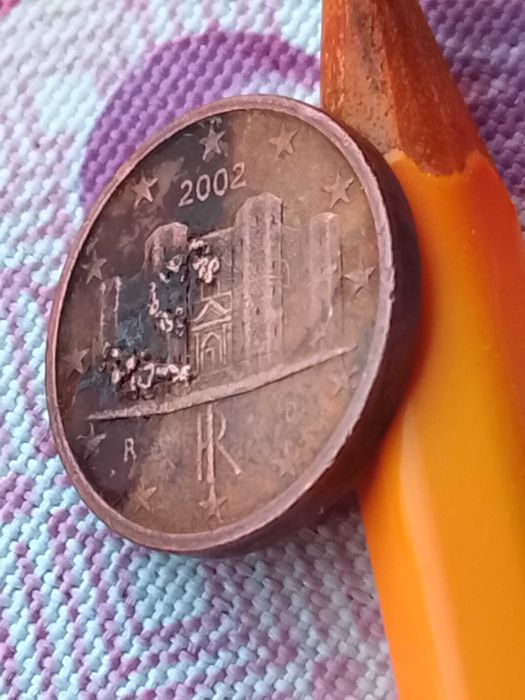 Moeda de 1 cêntimo da Itália com erro de cunhagem