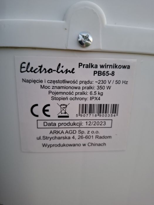 Pralka wirnikowa Elektro-line PB65-8