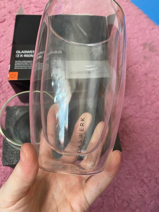 Szklanki termiczne z podwójnymi sciankami Glaswerk 450 ml