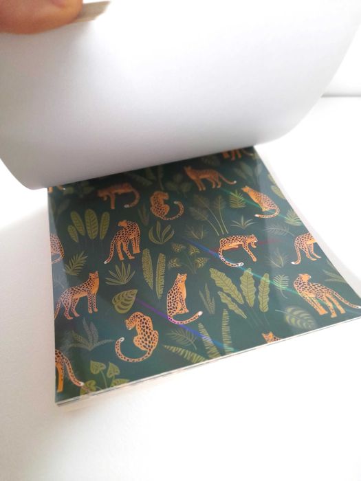 Bloco de papel selva iridescente scrapbooking