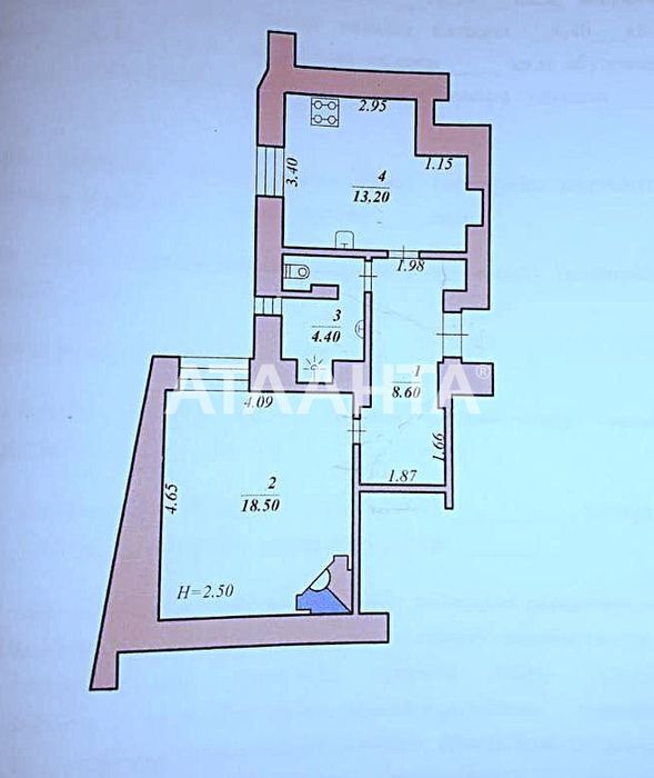 2-комнатная квартира по адресу (площадь 52,7 м²) - Atlanta.ua - фото 11