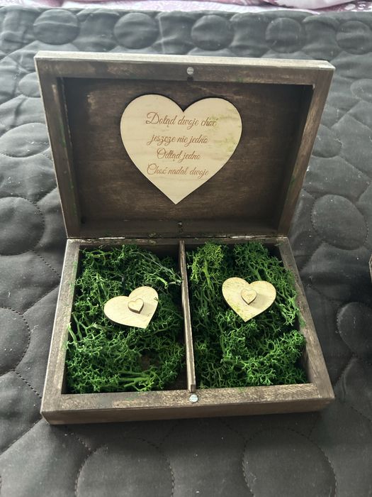 Pudełko na obrączki drewniane