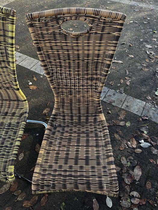 Крісло  стілець хромоване з плетінням