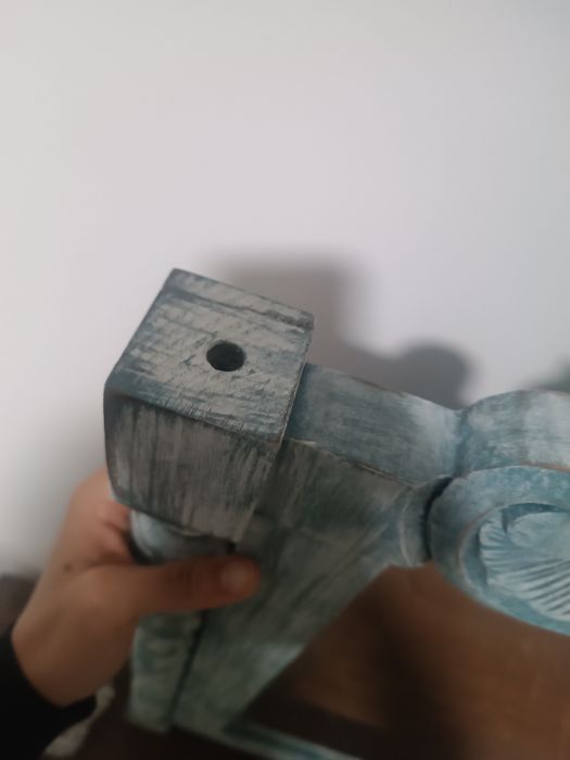 Espelho antigo madeira maciça pintado