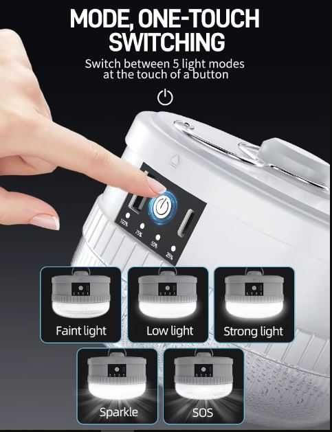 лампа акумуляторна DP-7823-B +Power Bank 4000mAh 80W можливий опт