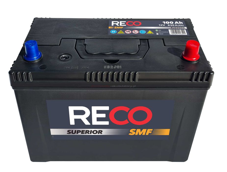 Akumulator RECO 100Ah 830A JAPAN P+/L+ Bohaterów Warszawy 24/26