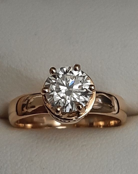 GIA 1.21 ct D/VVS1 золотое кольцо, большой натуральный бриллиант,