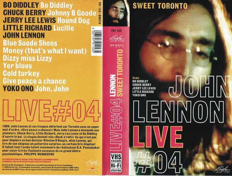 JOHN LENNON Live Rock & Roll Festival Toronto VHS TAPE