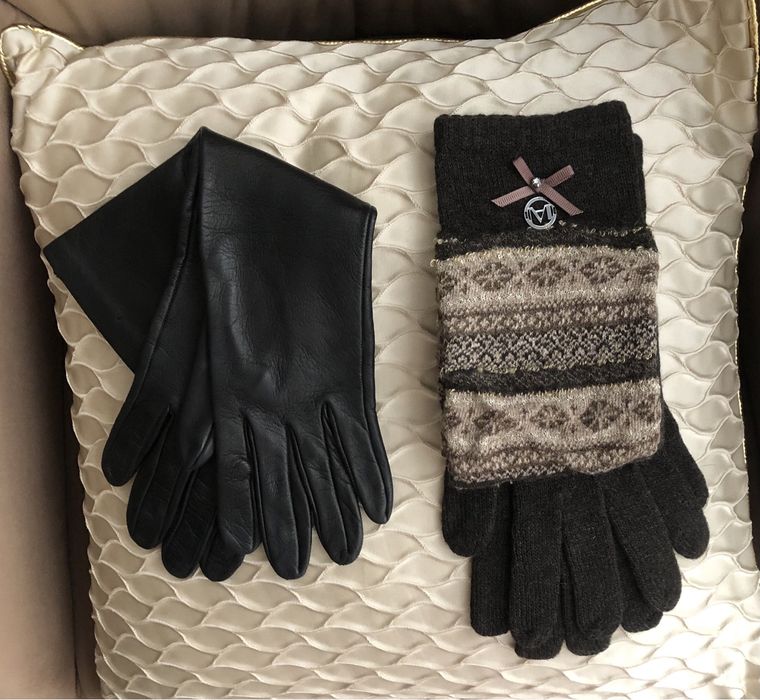 Перчатки кожа , шерсть Max mara