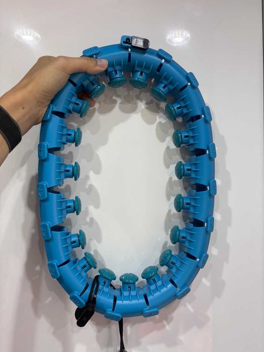 Smart Hula Hoop z masażerem i obciążnikiem regulowane niebieskie