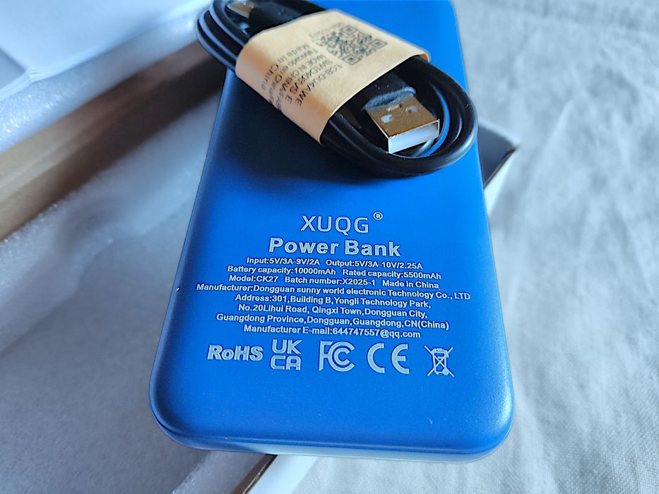 Power Bank XUQG 10000 mAh с LED-дисплеем и быстрой зарядкой