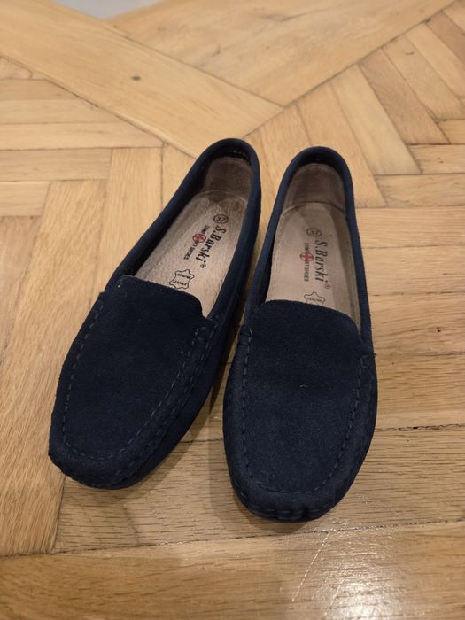 Granatowe mokasyny S.Barski
