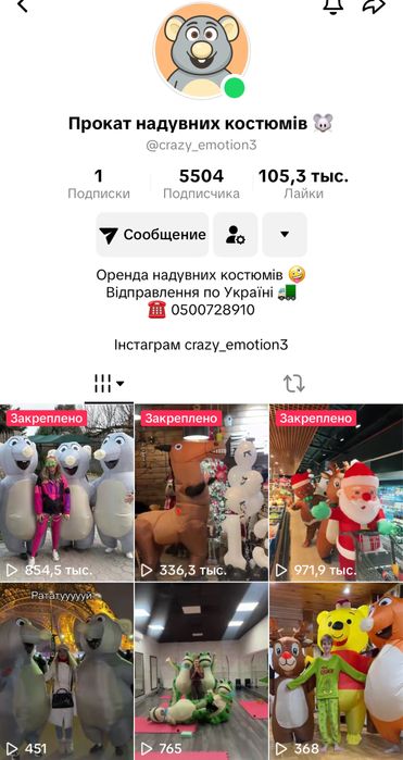 Прокат надувних костюм, по Україні