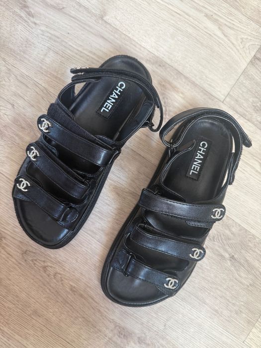 Така ціна лише 3 дні! Натуральні шкіряні жіночі босоніжки Chanel, розмір 38