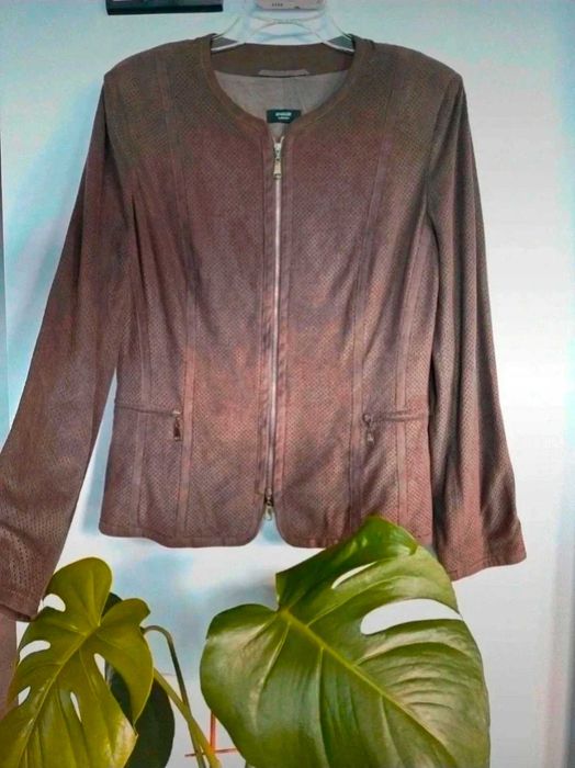 Kurtka Grey r.40 acetat jak skóra Basler Collection Kieszenie Metalowy zamek i dodatki