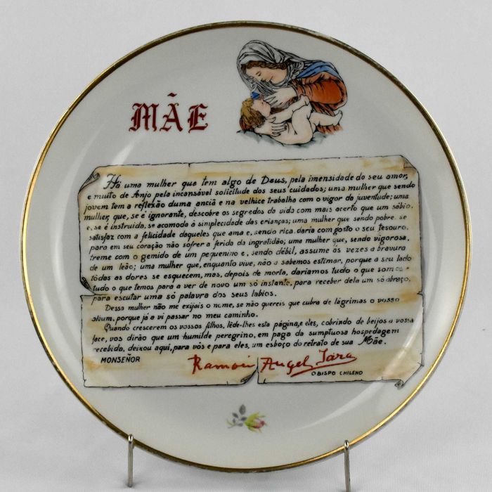 Prato em porcelana Artibus dedicado à MÃE, Nº 4