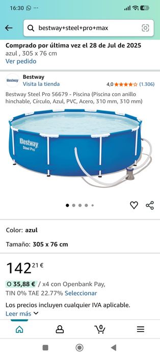 Piscina Bestway Steel Pro 305x76
