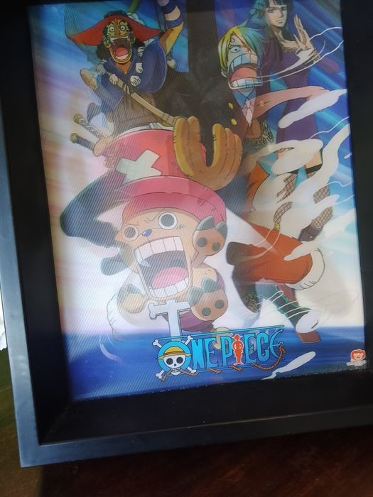Poster One Piece 3D com moldura