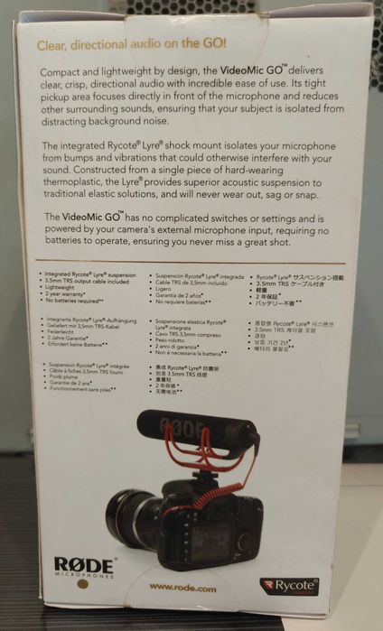Rode VideoMic GO Mikrofon Kierunkowy do Aparatu Kamery DSLR NOWY