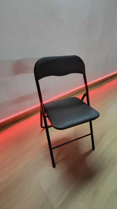 Conjunto de 10 cadeiras dobráveis pretas