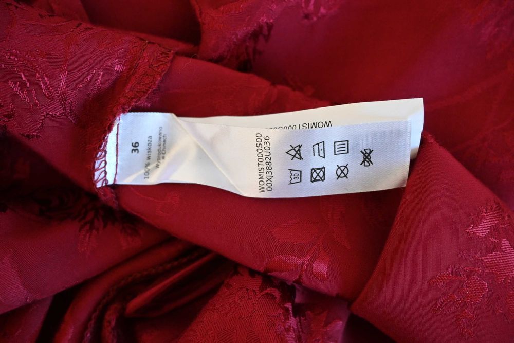 Wólczanka top burgundowy bordowy Mist S XS wiskoza