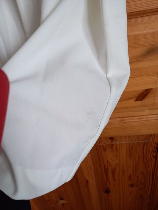 Asos haftowana sukienka zdobiona  cekiny  ecru srebrna m midi