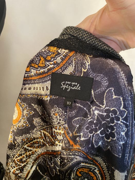 Marynarka damska czarno beżowa na guziki krótka Marks&Spencer 38 M