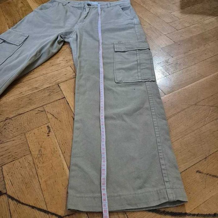 spodnie damskie beżowe stradivarius 40 L szerokie nogawki kieszenie hit