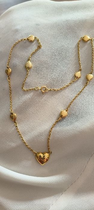 Colar corações em prata