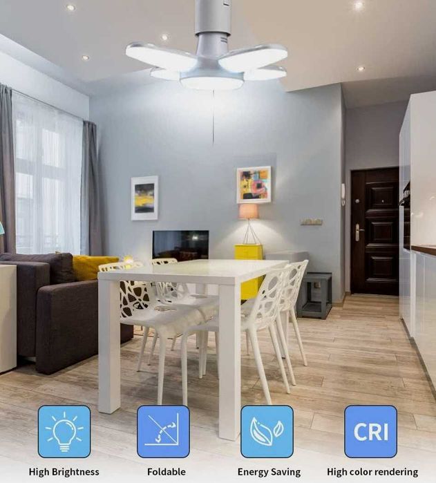 Светодиодная лампа-веер 28W E27 220V яркий свет для вашего дома