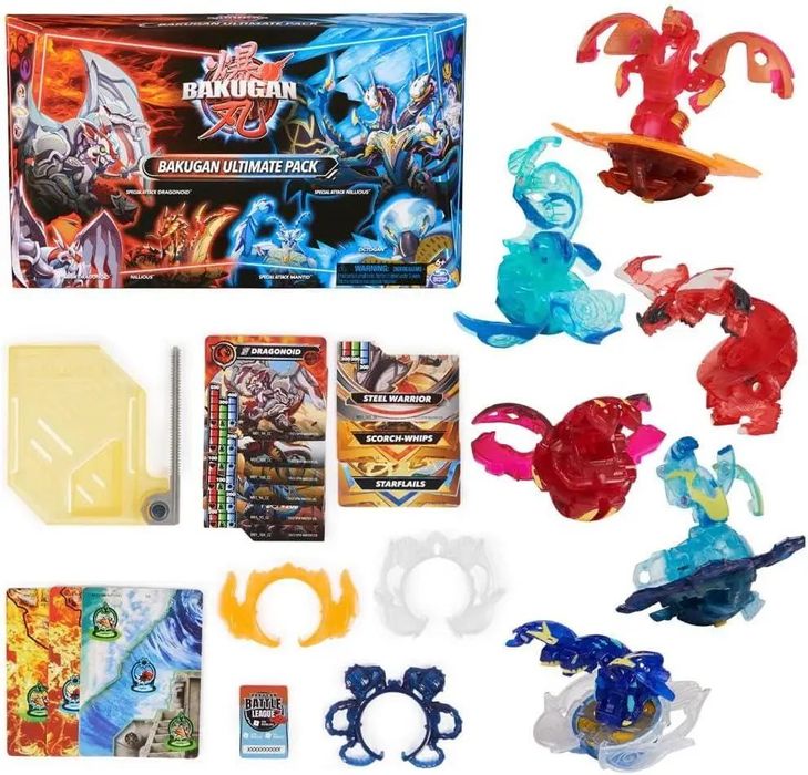 Набор 6 бакуган BAKUGAN Ultimate Attack Dragonoids, Nillious, Octogan