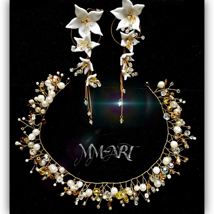 Komplet Biżuterii- kolczyki, ozdoba do włosów