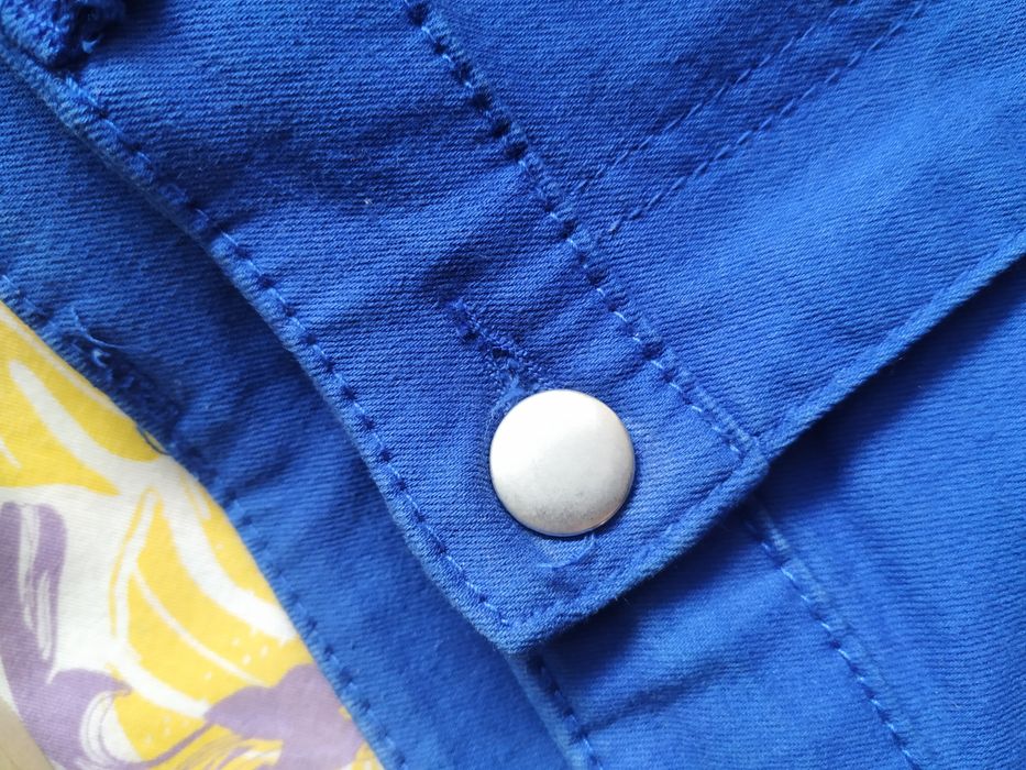 Niebieska mini spódniczka, dopasowana 36, h&m