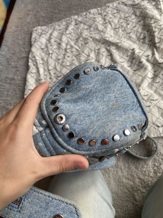 Zadig & Voltaire vintage Y2K demin graffiti silver studs sunny bag