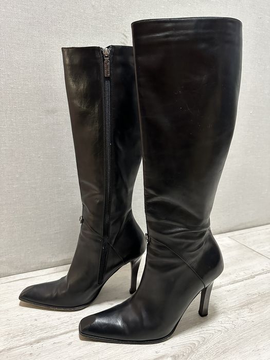 Bottes Talons Hauts Roberto Botticelli Salmaso En Daim Noir - Taille 9.5/10 - Comme Neuves