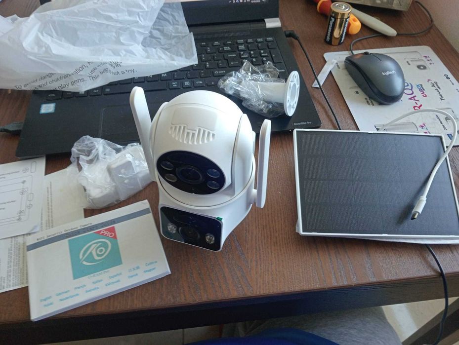 Câmara Vigilância Solar WiFi SZSINOCAM QW8 – Lente Dupla & 4K