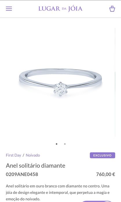 Anel Ouro 19,2Kt First Day com Diamante 0,10ct - Usado, Bom Estado