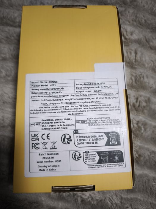power bank (carregador portátil) da marca Hinne 50.000mah
